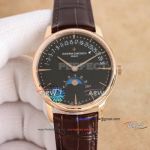 New replica Vacheron Constantin Overseas Black Dial Rose Gold Case Swiss Mechanical Watch 